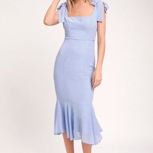 Lulu's | Bimini Swiss Dot Tie-Strap Midi Dress